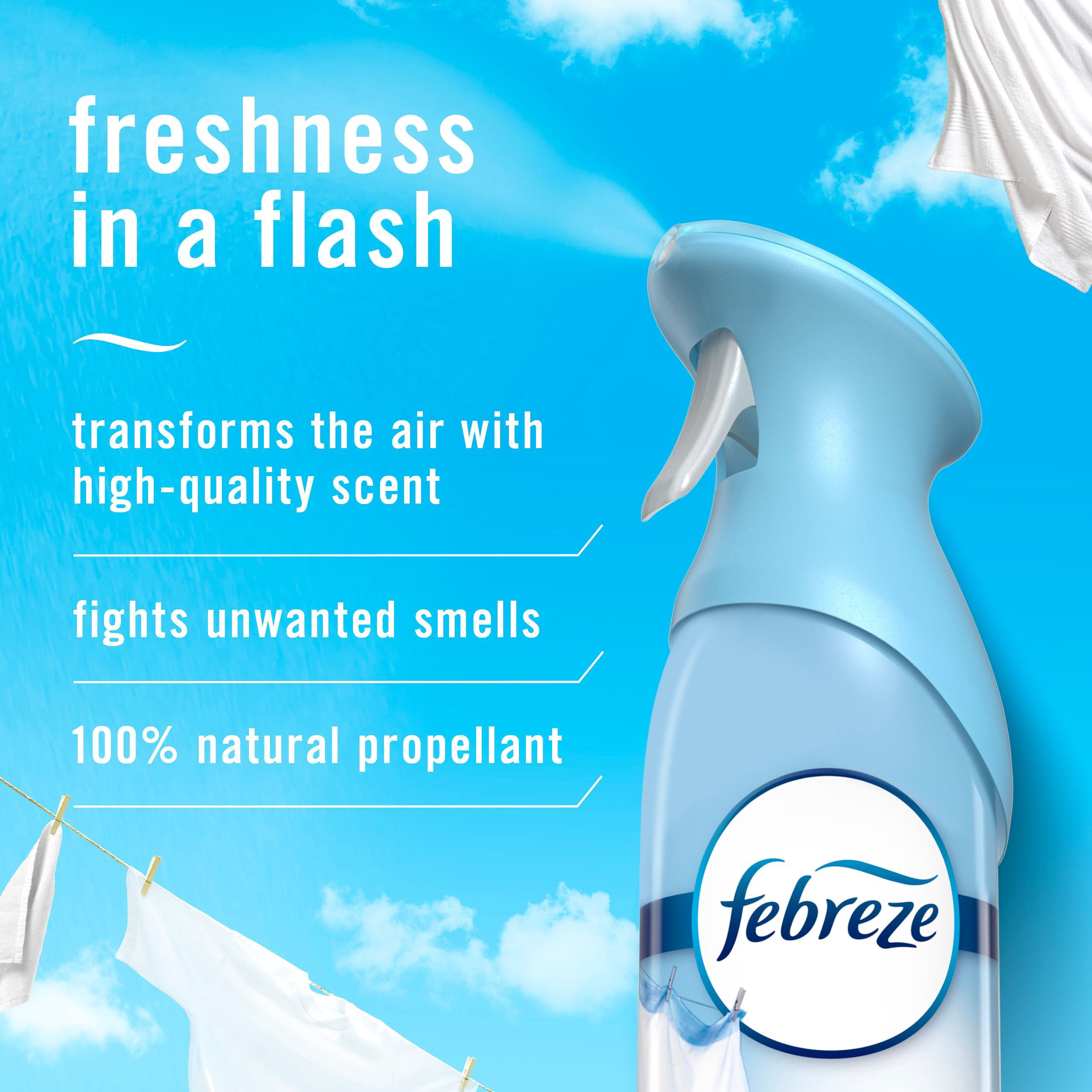 Assainisseur d’air en vaporisateur Febreze, éliminateur d’odeurs dans les pièces de la maison, parfum Draps frais