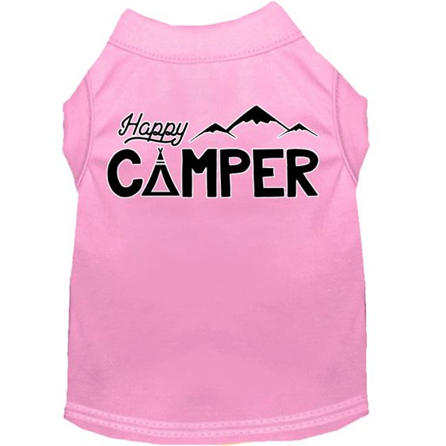 Happy Camper Screen Print Dog Shirt Light Pink Xl (16)