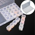 thumbnail image 1 of Gospire Small 28 Grids Box Clear Plastic Jewelry Craft Storage Container Painting Embroidery Diy Art Craft Accessory Organizer Case (Colorful), Storage Case, 1 of 4
