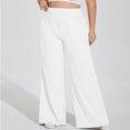 thumbnail image 4 of Timegard Plus Size Pants for Women High Waist Ruched Loose Comfy Lounge Pants Wide Leg Workout Trousers, 4 of 6