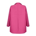 thumbnail image 3 of Pisexur Women's Two Piece Outfits Solid Color Long Sleeve Button Suit Blazer Jacket Wide Leg Pants Matching Set with Pockets Business Work Casual Suit Sets Plus Size S-5XL, 3 of 3