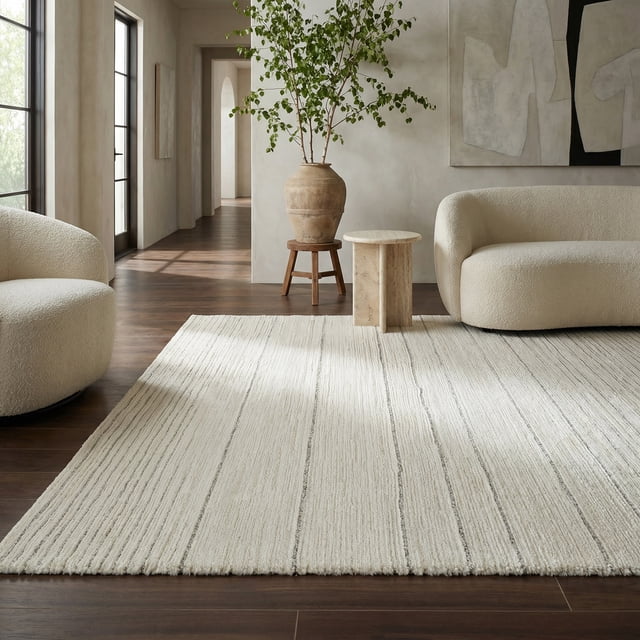 Rug Branch Casa Abstract Indoor Area Rug, Beige Cream, Modern - Living Room, Bedroom, Dining Room, and Kitchen