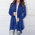 thumbnail image 2 of Knee Length Cardigan Split Front Sweater Cardigan Tops for Women Womens Long Sweaters Open Front Shawl Neck Cardigan Women Womens Sweaters Fall Cardigan Come Mono Cardigan Knit Long Sweater Fall, 2 of 4