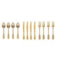 thumbnail image 2 of Transemion Plastic Forks Spoons Knifes Silverware Decor Party Golden 18.5cm 1Set, 2 of 6