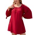 thumbnail image 1 of AherBiu Robe Courte Droite Ample Décontractée d'Été à Épaules Dénudées et Encolure Carrée pour Femmes Grande Taille, 1 of 6