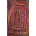 thumbnail image 1 of Safavieh Tressed Collection BRD210A Fait à la Main Boho Réversible Coton Zone Tapis, 4' x 6', Rouge / Multi, 1 of 5