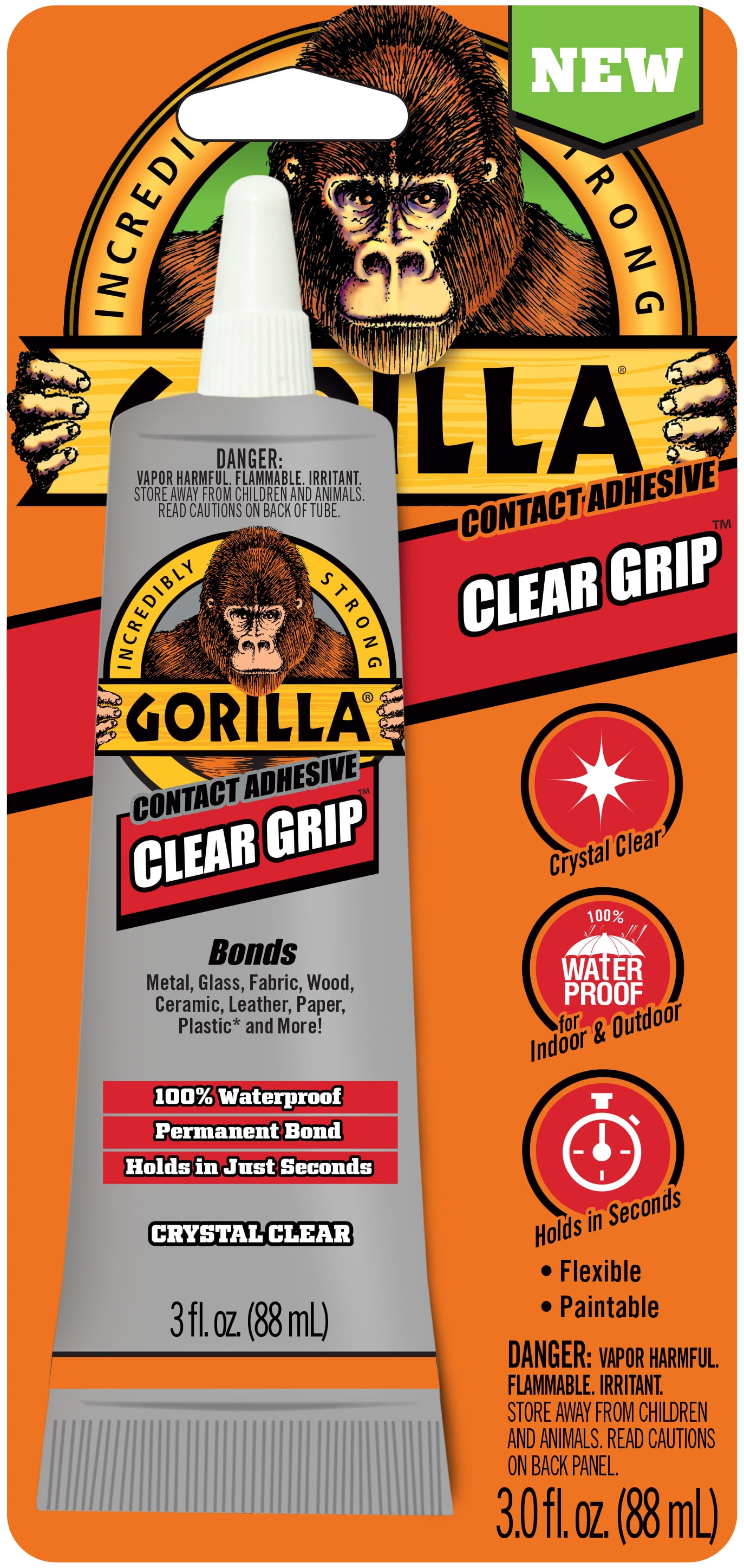 Gorilla Clear Grip Adhésif Adhésif - 3 Oz