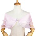 thumbnail image 2 of YAOBAMM See-through Mesh Shawl Bridal Shawl See through Mesh Buckle V Neck Romantic Soft Lightweight Wedding Party Prom, 2 of 7