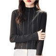 thumbnail image 3 of Sentmoon Vestes pour Femmes Col Rond Manches Longues Chandail Surdimensionné Couleur Unie Chaud Cardigan Tricoté Ample Chandail Automne et Hiver Ravissant pour Invitée de Mariage Chandail Noir m, 3 of 4