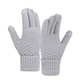 thumbnail image 1 of Women Winter Wool Warm Gloves Solid Color Fleece Knitted Cold Proof Gloves, 1 of 3