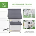 thumbnail image 4 of PawHut Chicken Coop Rabbit Hutch with Nest Box, Ramp, 65", 4 of 10