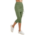 thumbnail image 4 of Versatile Quarter Length Ruched Skirt Pant for Women Daily Casual Wear Yoga Practice Comfortable Stretch Fabric Easy Care Machine Washable Spring Summer, 4 of 7