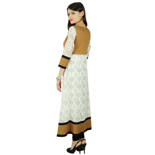 Phagun Kurta Arbre Femme Kurti Ethnique Haut en Coton Tunique Robe