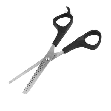 Unique Bargains Black Handle Stainless Steel Cutter Thinning Shears Scissors Tool 17cm Long