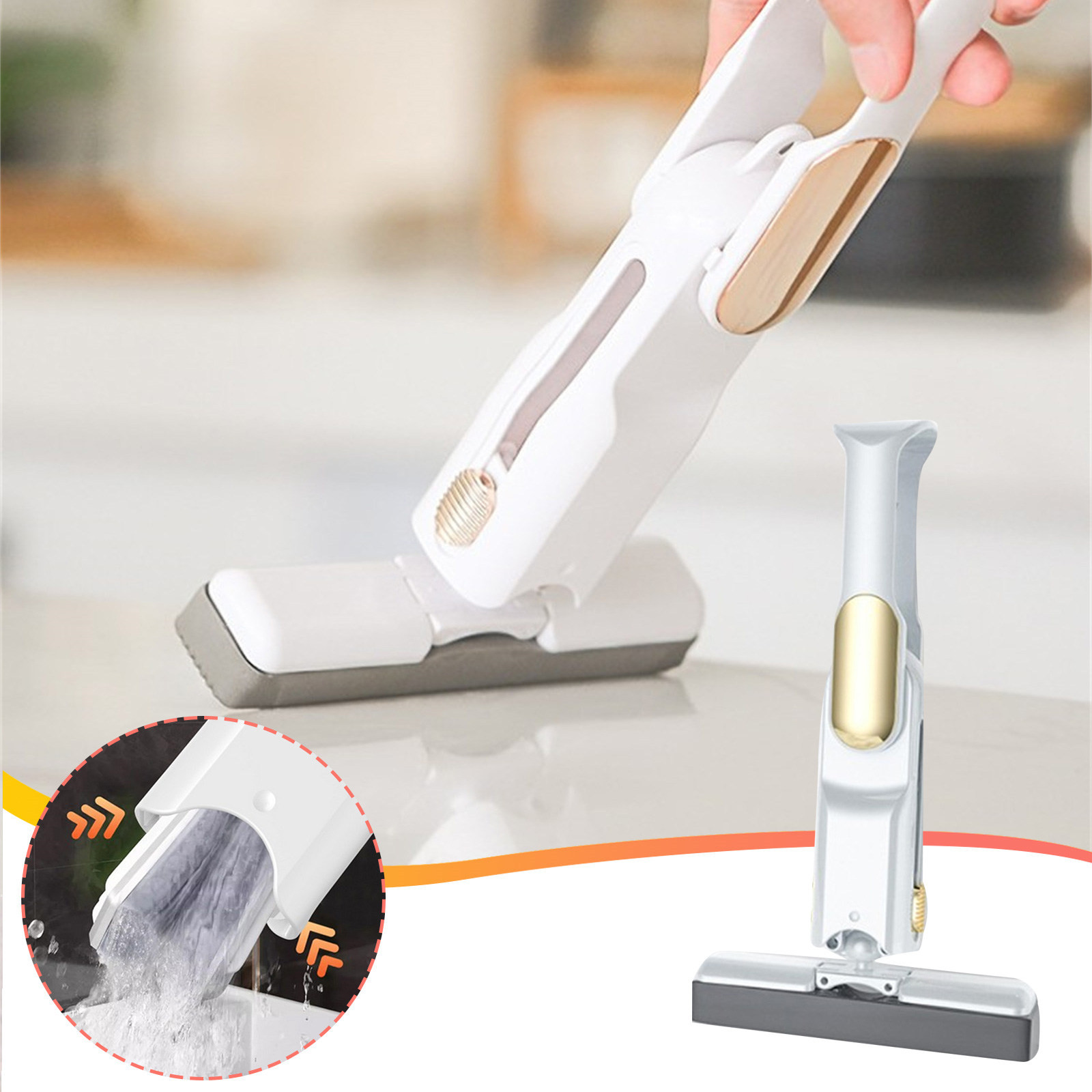 Suncoda Desktop Mop, Mini Mop for Small Spaceshand-Washable Desktop Cleaning Mini Mop Mini Strong Absorbent Sponge Mop for Bathroom Kitchen Glass Window Car