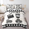thumbnail image 1 of YST 7Pcs Movie Theater Comforter Set, Cinema Ticket Filmstrip Popcorn, Polyester, Twin Size (7 Count), 1 of 5