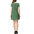 thumbnail image 3 of INSPIRE CHIC Robe de Bal Trapèze à Encolure Carrée Imprimée à Manches Courtes pour Femme TG Vert-Cœur, 3 of 7