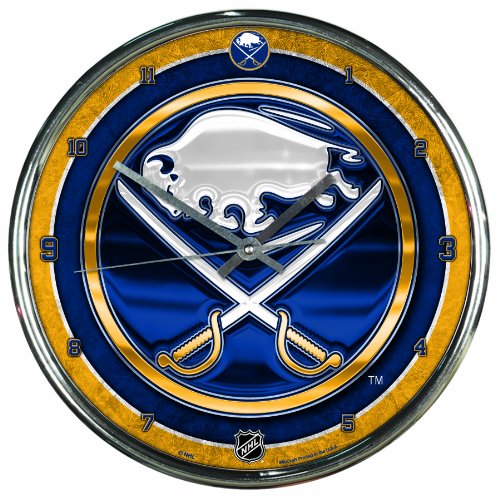 LNH Horloge Chromée Buffalo Sabres, 12 Pouces x 12 Pouces