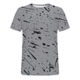 thumbnail image 4 of Fridja T-Shirt d'Été pour Homme Imprimé 3D, Hauts de Sport, Couleur Unie, Léger, Col Ras du Cou, Chandail à Enfiler, Hauts Décontractés à Manches Courtes, T-Shirts pour Activités de Plein Air (Gris, G) (Gris, G), 4 of 4