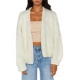 thumbnail image 1 of Gupgi Women Sweater V Neck Cable Knit Cardigan Contrast Color Jumper Pullover Winter Tops, 1 of 9