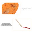 thumbnail image 4 of Rainproof Handmade Orange Paper Umbrella With Bamboo Cloth, Chinese Oiled Paper For Cosplay And Photography, 4 of 5