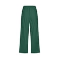 thumbnail image 5 of Jsaierl Women Linen Pants Drawstring High Waist Wide Leg Pants Plus Size Lightweight Solid Color Capris Vacation Comforts Summer Capri Pants, 5 of 5