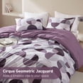 thumbnail image 4 of Regency Heights Full/Queen Size Comforter Set, Purple Bedding Set for All Seasons, 3-Piece Round Geometric Print Bedding Comforter Set, 4 of 9