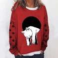 thumbnail image 1 of Chandails à Capuchon de Mode pour Femmes 2023 Oversize Texte Drôle Lettre Imprimée Col Rond Manches Longues Chandail en Molleton Ample Chandail Blouse 50 % de Rabais Liquidation Costumes Halloween/noël, 1 of 5