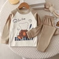 thumbnail image 2 of Pyjamas pour Enfants Assortis Doux et Chauds à Manches Longues pour Filles Beige 6-7 Ans, 2 of 3