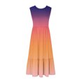 thumbnail image 4 of 2024 Longues Robes Maxi à Bretelles Spaghetti pour Femmes Été, Robes Maxi Dégradées Sans Manches pour Femmes Grande Taille, Robes d'Été Décontractées à Col Rond pour la Plage Robe Évasée, Robe Maxi Fluide à Étages pour Femmes, 4 of 5