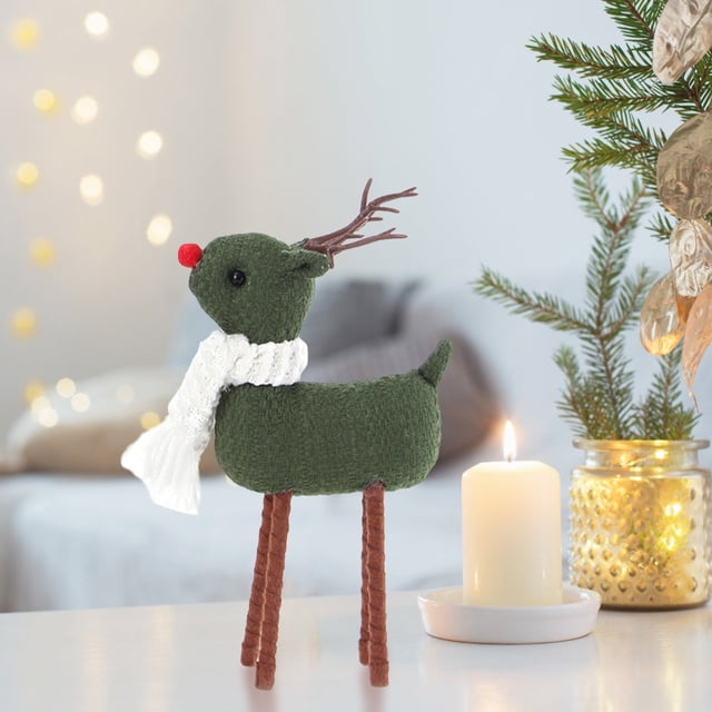 Christmas Reindeer Tabletop Decor, Xmas Decorations - Christmas Deer Festival Mood Decoration Desktop Christmas Tree Decoration Scene Decoration Props Home Decoration Deer Doll Gift