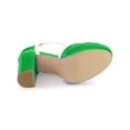 thumbnail image 3 of BLISSFUL STEP Escarpins à Plateforme pour Femmes à Bride en T avec Nœud Vintage à Talons Blocs Vert Lime 10, 3 of 8