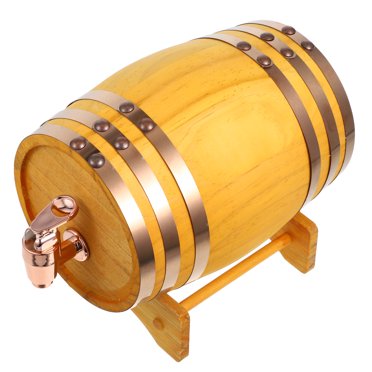 KAKOWELY Wooden Wine Barrel 1 set of Wood Wine Barrel Wood Dispenser Storing Beer Barrel Red Wine Storage Barrel7.48"X7.09"X5.51"