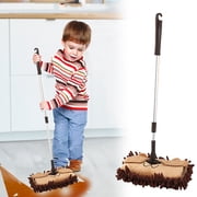 ZZkhGO Mini Microfiber Flat Mop for Kids, Detachable Childrens Mop with 360 Rotation, Kids Cleaning Toy Tool for Floor Window Wall Decor