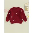 thumbnail image 2 of FOCUSNORM Chandail pour Filles Manches Longues Col Rond Fleur Chaud Chandail d'Hiver Vêtements pour Usage Quotidien, 2 of 9