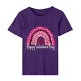 thumbnail image 4 of Meichang Hauts pour Femmes Chemise Tendance de la Saint-Valentin Hauts Mignons Imprimé Cœur Hauts de Vacances Manches Courtes Col Rond Décontracté Chandail Blouses, 4 of 5