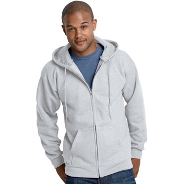 Hanes Ultimate Coton Molletonné pour Adulte à Fermeture Éclair Intégrale, L, Cendre