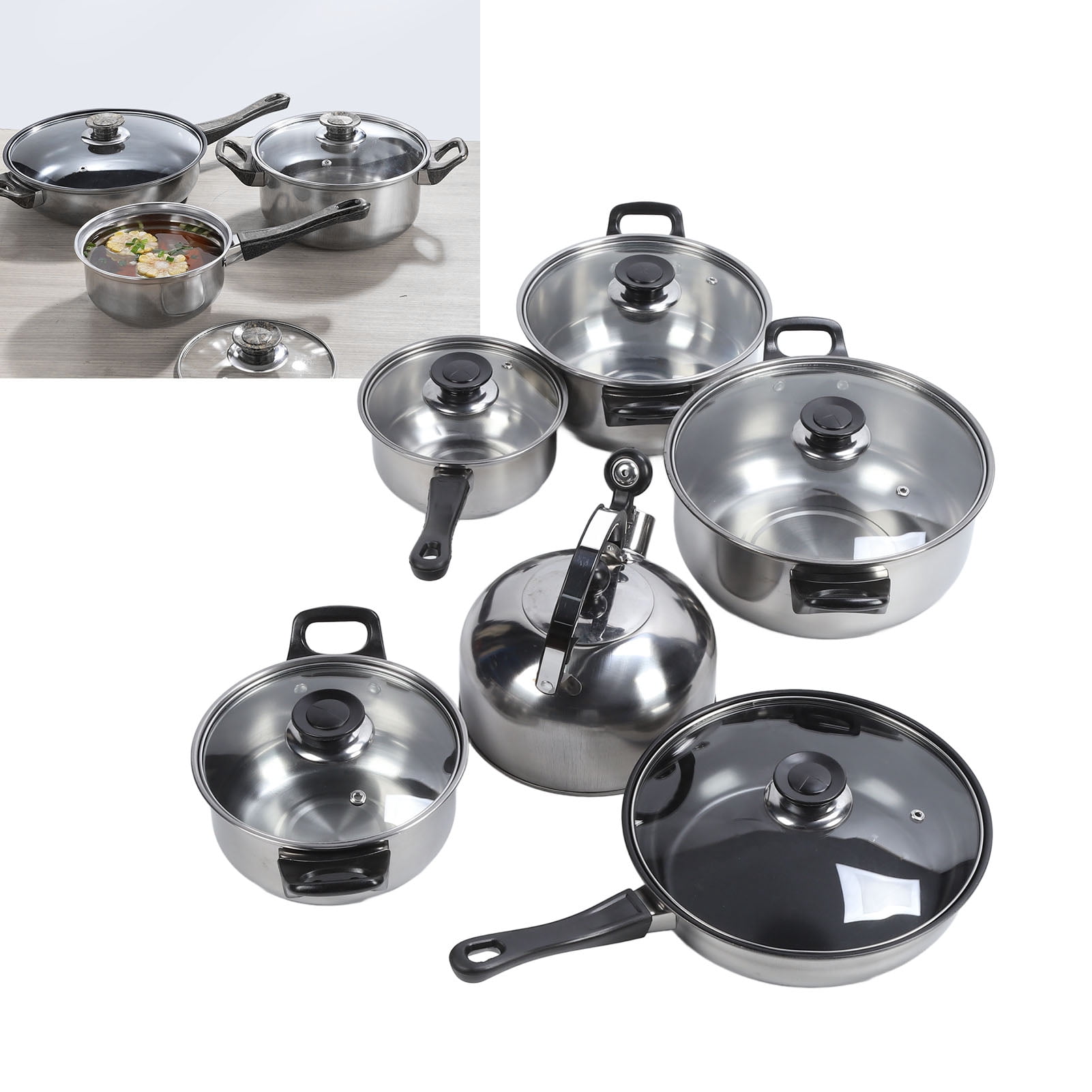 Cookware Set,  Cookware Pots Sauce Saute Pans Set Rustproof Non Stick  for Home