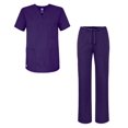 thumbnail image 1 of Adar Universal Unisex Scrub Set - Unisex V-Neck Scrub Top & Tapered Drawstring Scrub Pants, 1 of 7