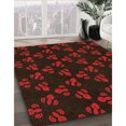 thumbnail image 3 of Ahgly Company Tapis d'Intérieur Ronds de Style Transitionnel Lavables à la Machine, Gris Minuit, 8 Pieds Rond, 3 of 7