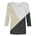 thumbnail image 5 of 3/4 Sleeve Tops for Women Womens Tops 3/4 Sleeve Summer Contrasting Colors Slim Cute Tops Crewneck Half Sleeve Tshirts Shirts Spring Cute Summer Tops for Women Cute Tops for Women Summer, 5 of 5