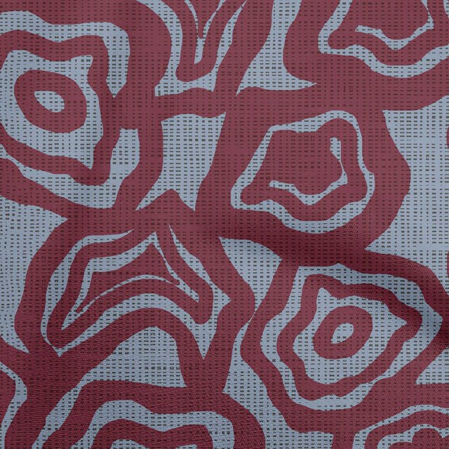 oneOone Cotton Poplin Maroon Fabric Abstract Floral Craft Projects Decor Fabric Printed By The Yard 42 Inch Wide