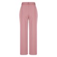 thumbnail image 4 of Timegard Womens Formal Pants Elastic High Waist Straight Leg Solid Color Office Work Lounge Pants Pockets, 4 of 4
