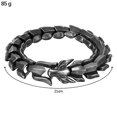 thumbnail image 2 of Baohd Gothic Punk Bracelet Titanium Steel Dragon Scale Bangle Black 8.26 inches, 2 of 9