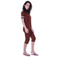 thumbnail image 4 of Moomaya Ensemble de Nuit Uni pour Femmes avec Capri en Coton Tenue de Nuit 2 Pcs Chemises de Nuit-vc7, 4 of 6