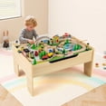thumbnail image 2 of INFANS Table de Train, Ensemble de Jeu de 80 Pcs en Bois pour Enfants avec Plateau Réversible Détachable, Rails, Train, Chemin de Fer, Ville, Cadeau pour Tout-Petits Garçons Filles 3+, 2 of 9