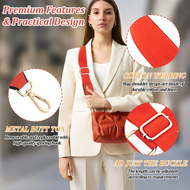 Baohd Stretchy And Wear-resistant Handbag Strap For No Loose Thread Shoulder Bag Strap Orange