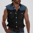 thumbnail image 2 of Sentmoon Men Undershirts Summer Sleeveless Lapel Mens Tank Tops Workout Color Block with Pockets Relaxed Fit Oversized Breathable Muscle Shirt Vacation for Layering Under Shirts M, 2 of 6