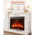 thumbnail image 3 of KFFKFF Electric Fireplace Insert, 35 inch Recessed and Wall Mounted with Adjustable Flame Color Brightness & 8h Timer & Remote Control, 5000BTU Black, 3 of 9