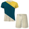 thumbnail image 4 of Pantalons Courts pour Hommes T-Shirt Col Rond Décontracté Imprimé 3D Blouse à Manches Courtes et Ensemble de Pantalons, 4 of 5